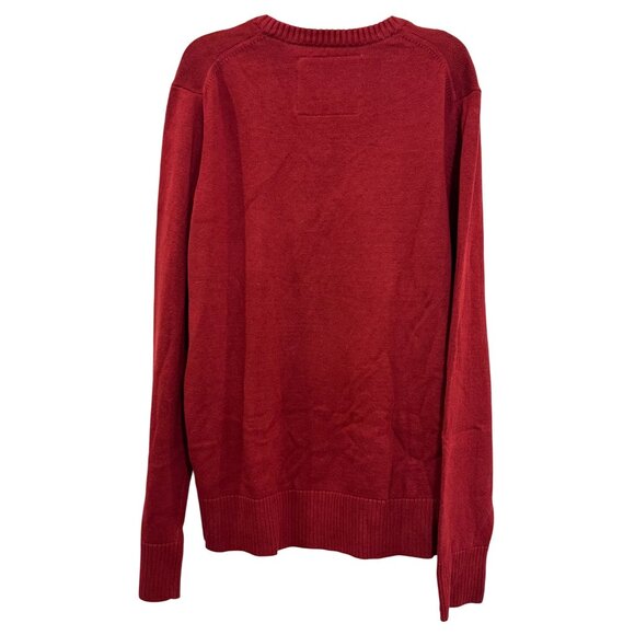 American Eagle Outfitters Men’s Sweater V-Neck Medium Red 100% Cotton - Picture 2 of 5